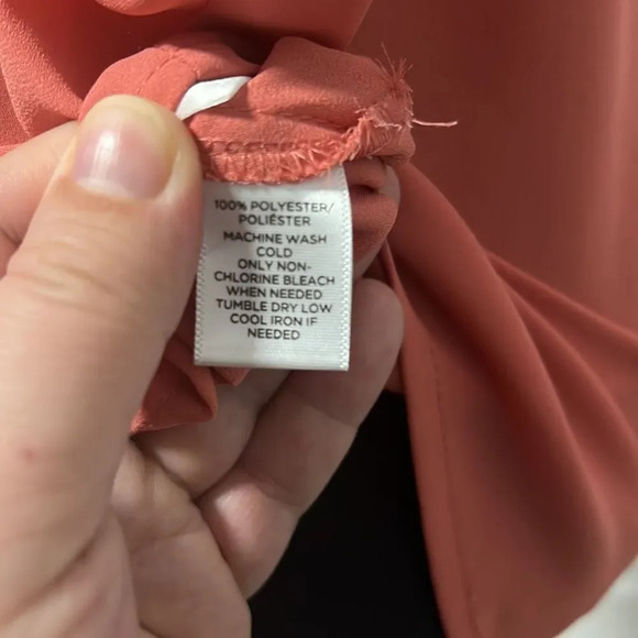 Loft peach blouse with collar and short sleeves size S - Picture 6 of 6